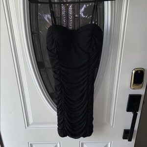Elegant Black Ruched Dress